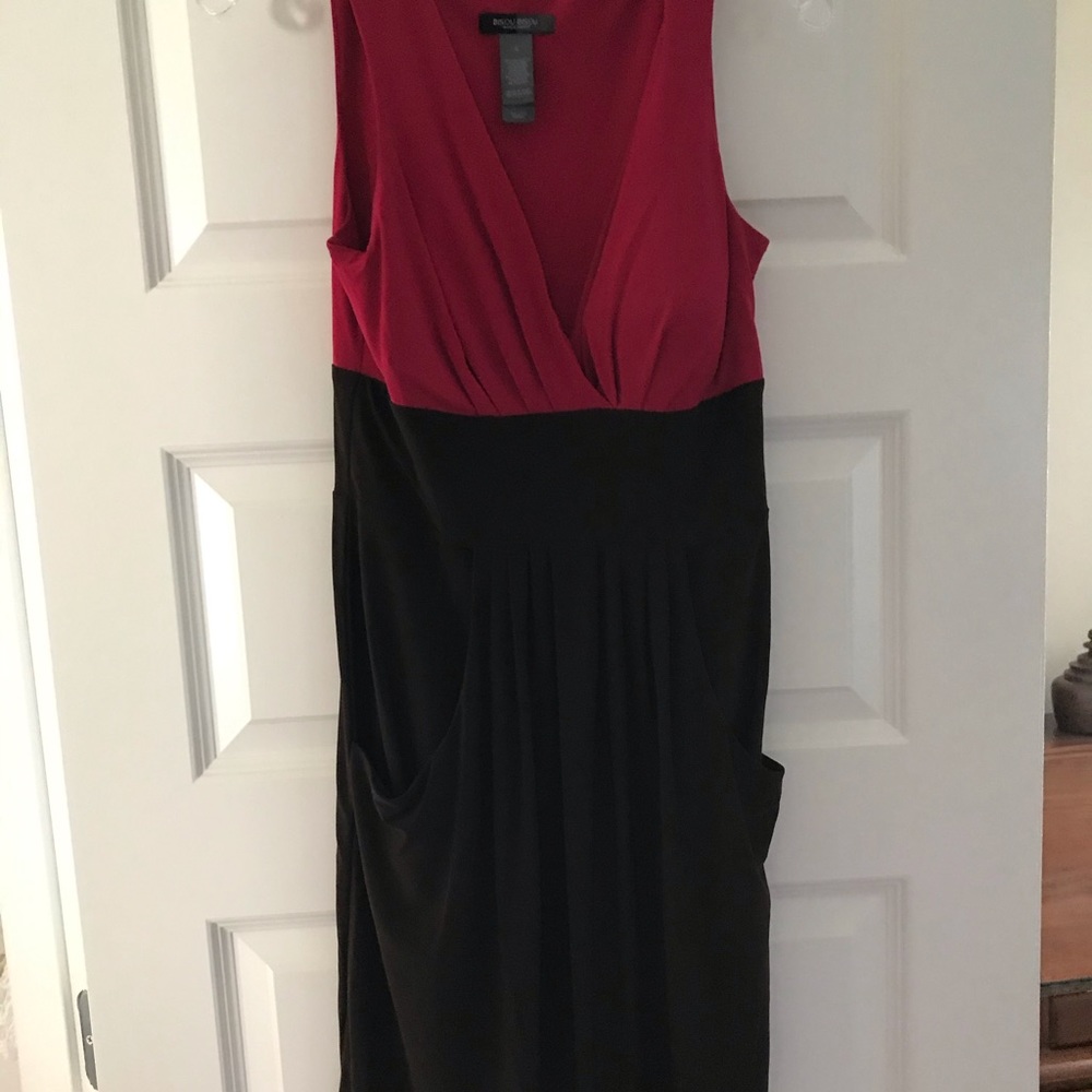 Bisou bisou pink and brown pencil style dress